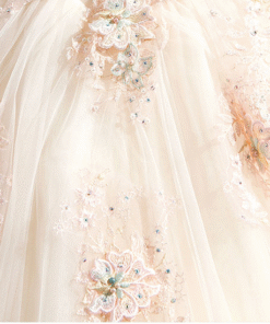white and champagne wedding dress 0904-04