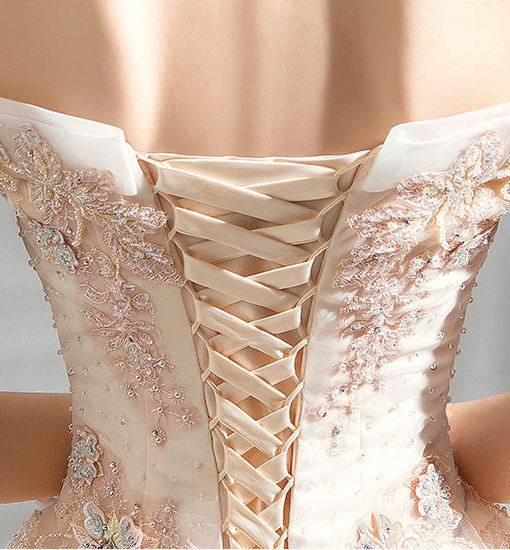 white and champagne wedding dress 0904-05