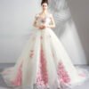 white and pink wedding dress 0897-09