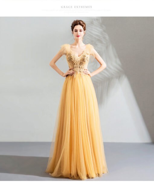yellow prom dress-0896-09