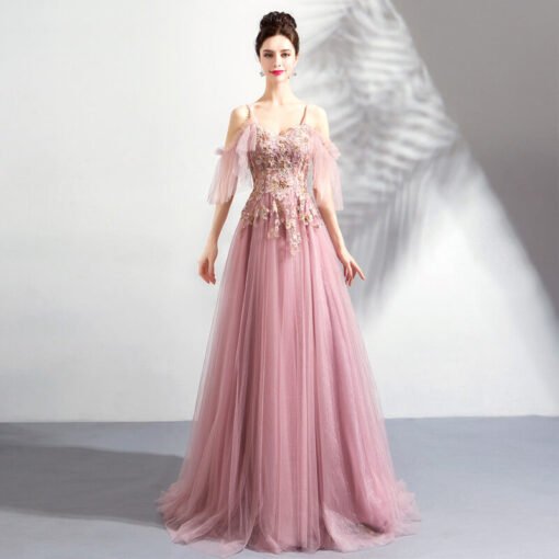 Spaghetti Strap prom dress 0922-04