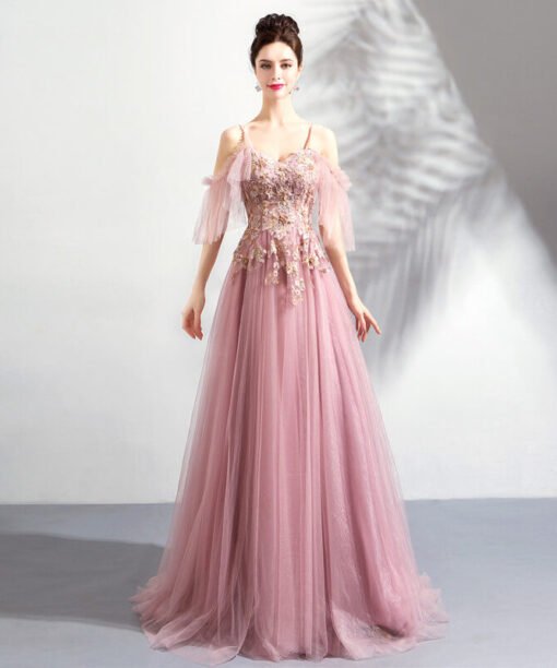 Spaghetti Strap prom dress 0922-04