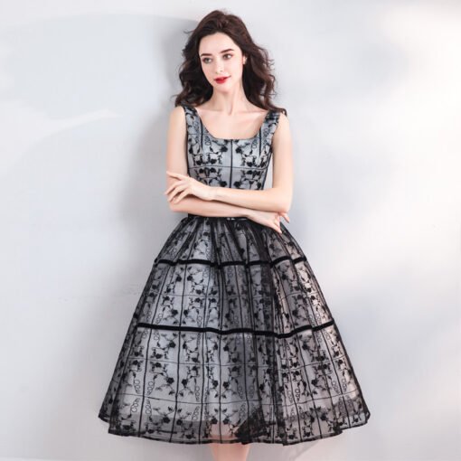 black lace cocktail dress 0914-02