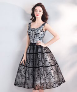 black lace cocktail dress 0914-05