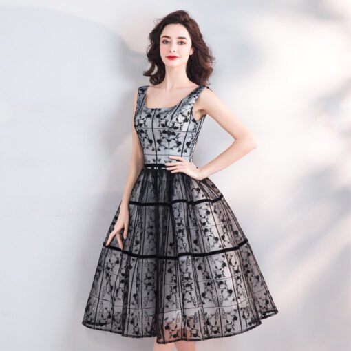 black lace cocktail dress 0914-05