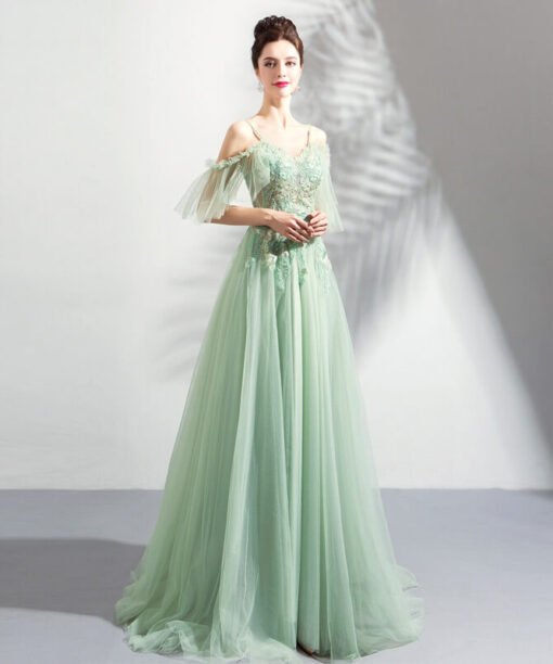 green prom dress 0920-06