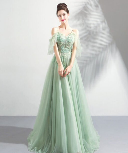 green prom dress 0920-07