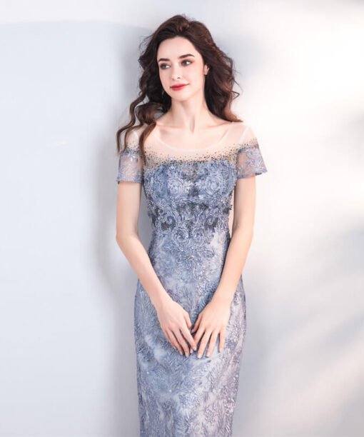 grey mermaid dress 0917-02