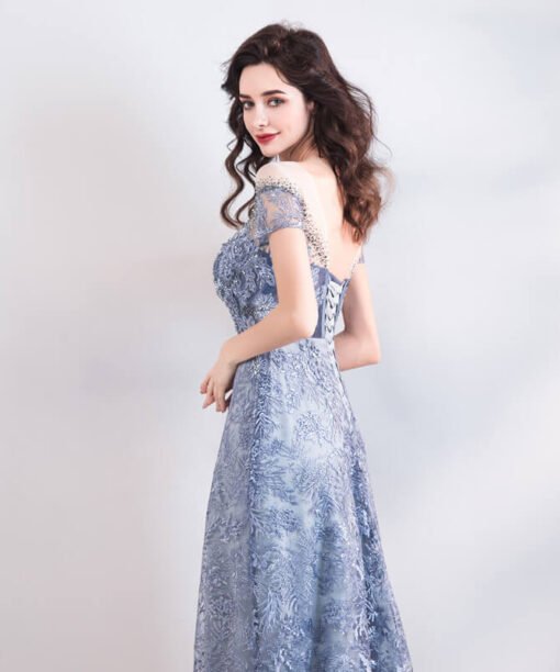 grey mermaid dress 0917-03