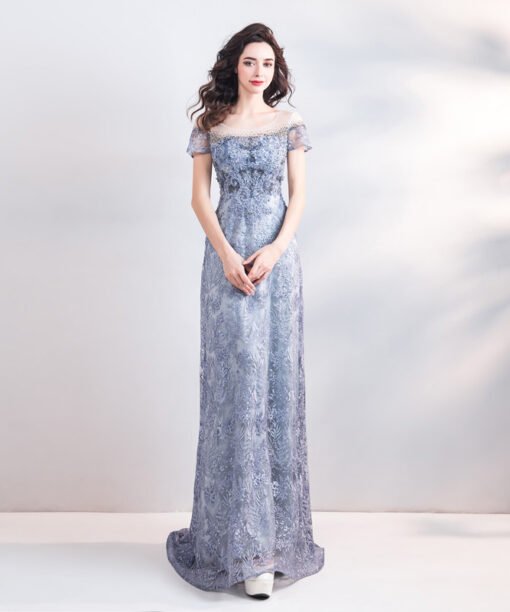 grey mermaid dress 0917-04