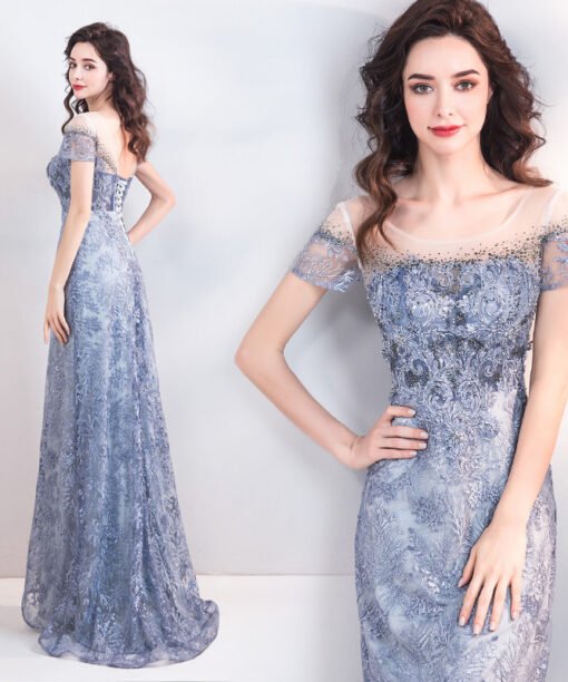 grey mermaid dress 0917-05