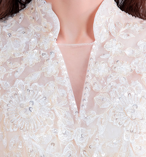 high neck wedding dress 0915-01