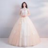 high neck wedding dress 0915-03