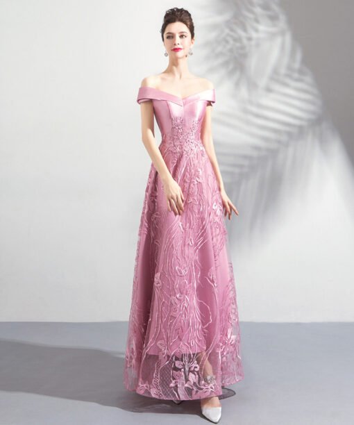 pink long prom dress 0908-06