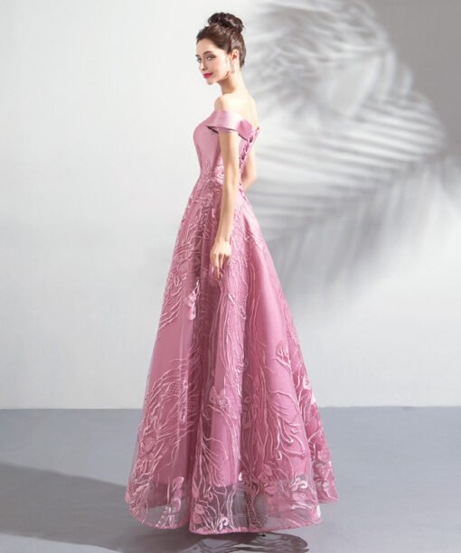 pink long prom dress 0908-07