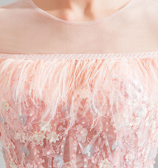 pink short prom dress 0916-02