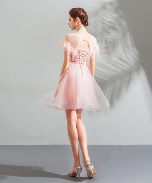 pink short prom dress 0916-05