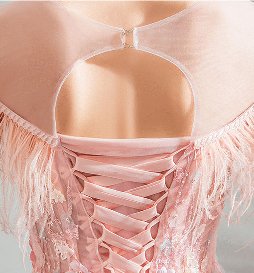 pink short prom dress 0916-09