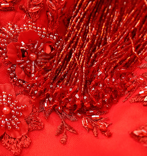 red crystal prom dress 0909-01