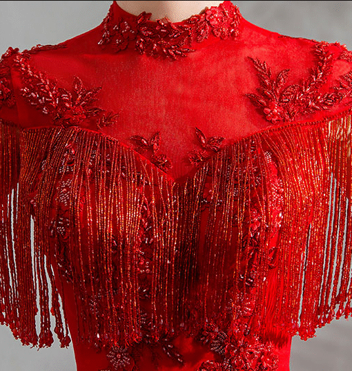 red crystal prom dress 0909-02