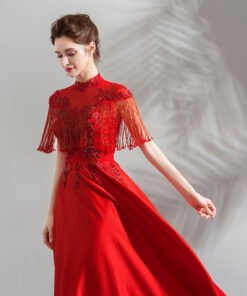 red crystal prom dress 0909-07