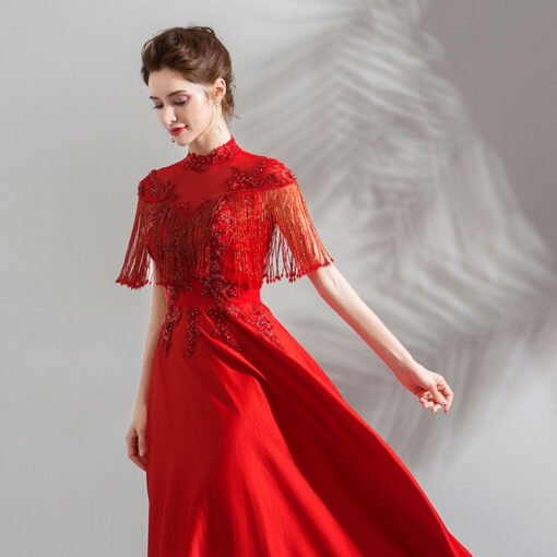 red crystal prom dress 0909-07