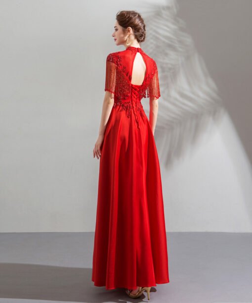 red crystal prom dress 0909-08