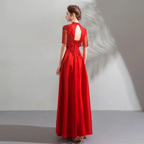 red crystal prom dress 0909-08