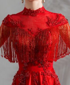 red crystal prom dress 0909-09