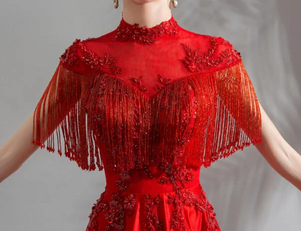 red crystal prom dress 0909-09