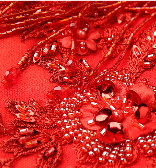 red crystal prom dress 0909-11