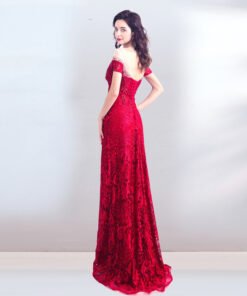 red mermaid evening dress 0905-04