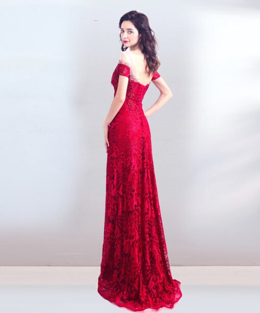 red mermaid evening dress 0905-04
