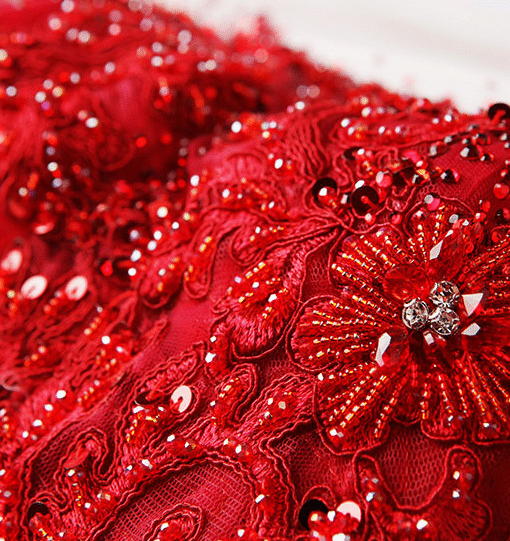 red mermaid evening dress 0905-08