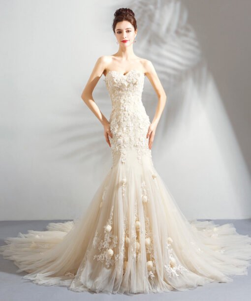 strapless mermaid wedding dress 0911-04