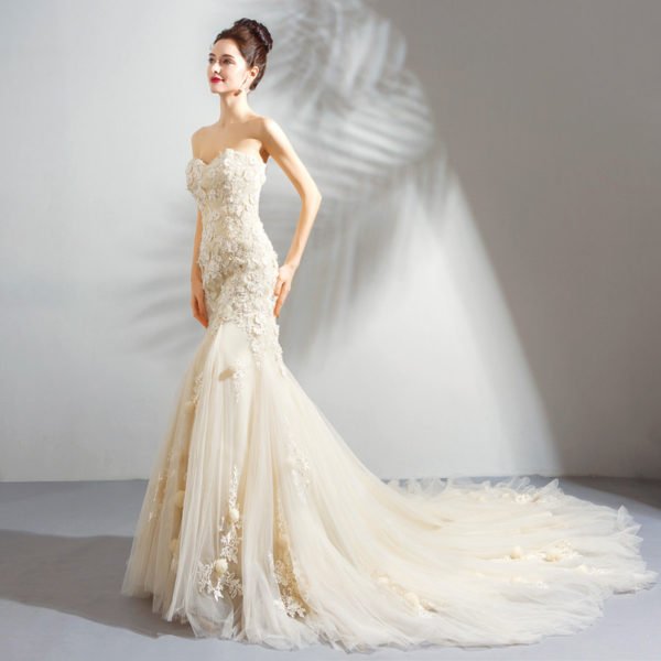 strapless mermaid wedding dress 0911-06