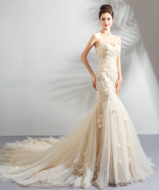 strapless mermaid wedding dress 0911-07