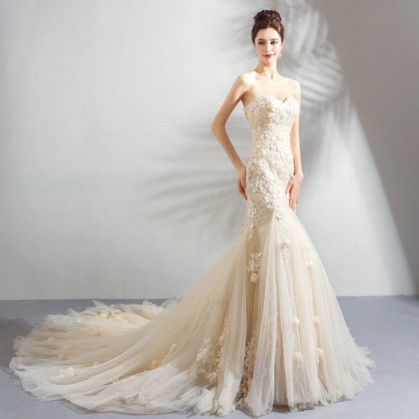 strapless mermaid wedding dress 0911-07