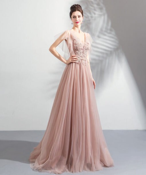 v neck prom dress 0921-05