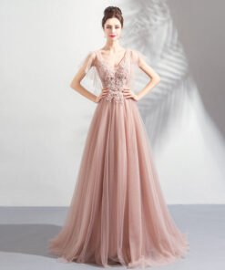 v neck prom dress 0921-08