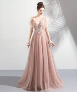 v neck prom dress 0921-09
