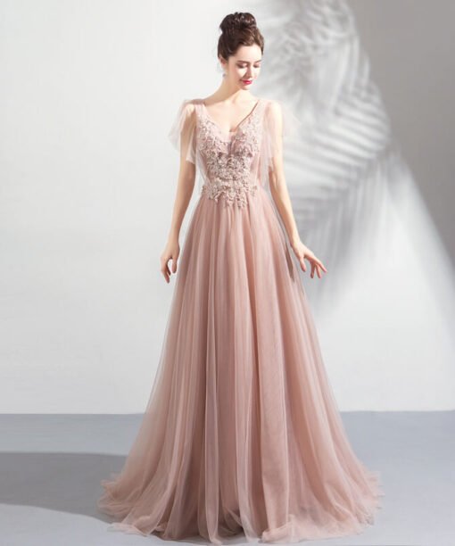 v neck prom dress 0921-09