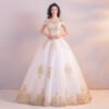 white and gold wedding dress 0918-06