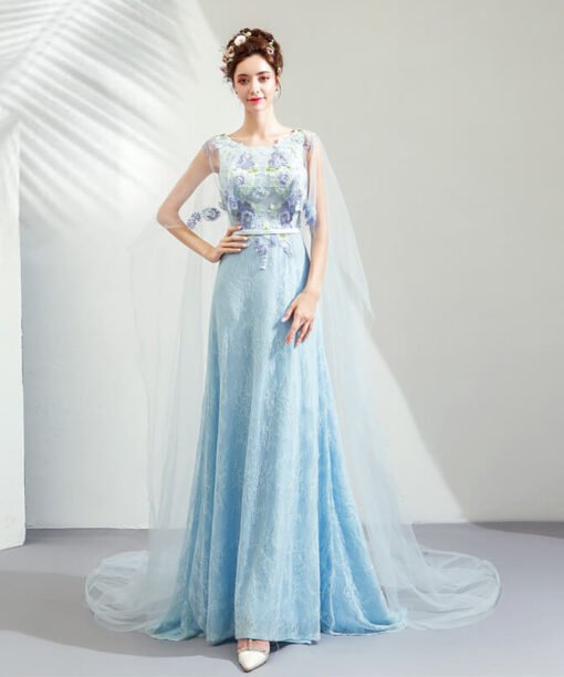 evening dress with cape-0941-04