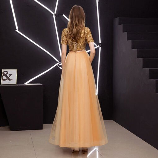 gold long dress with sleeves-0932-04