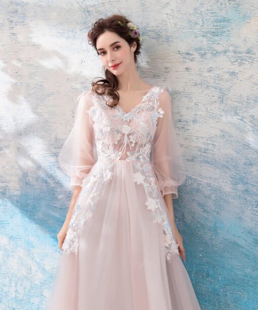 pink long dress-0934-01