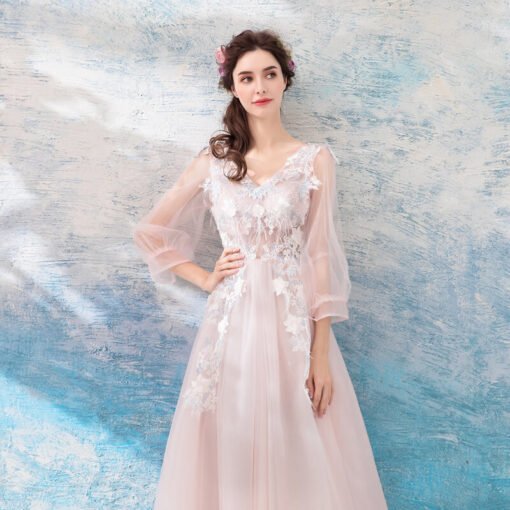 pink long dress-0934-03