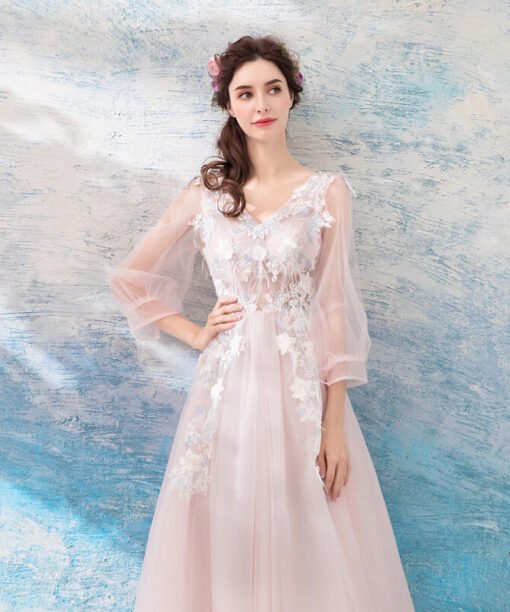 pink long dress-0934-03