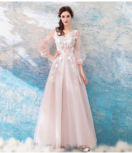 pink long dress-0934-04