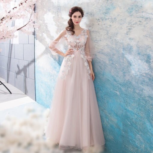 pink long dress-0934-05
